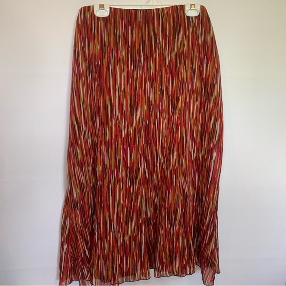 Cato Vibrant Red and Orange A-Line Skirt - Picture 1 of 5